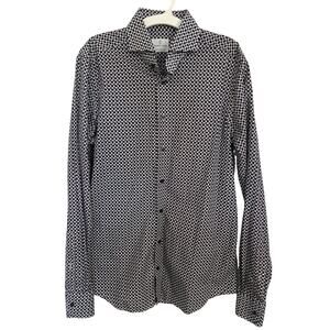 Emanuel Berg Modern Fit Button Down Shirt Size 38cm 15.5” Medium Cotton